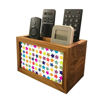 Remote Control Stand Holder Organizer For TV / AC Remotes -  Colorful Stars Nutcase