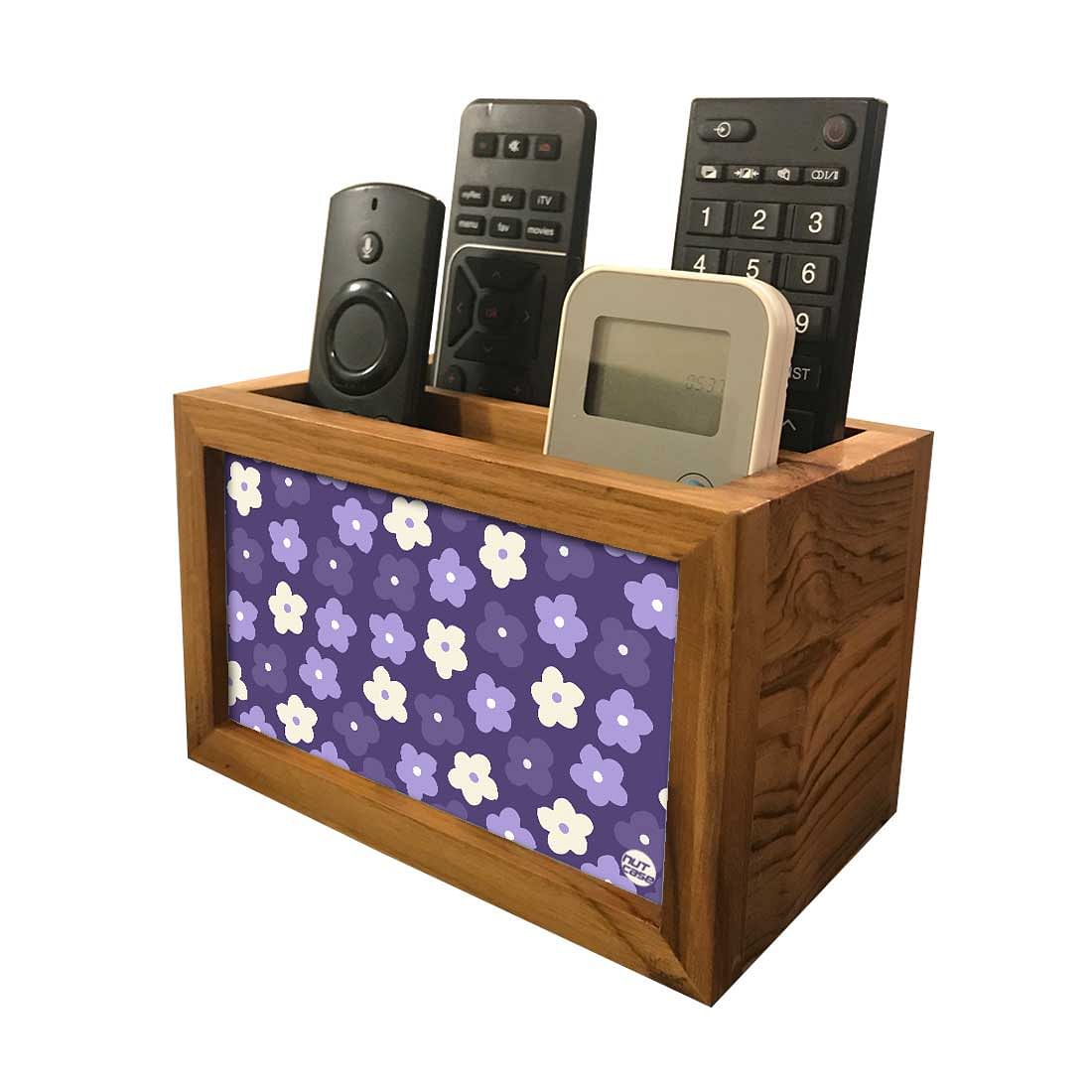 Organizer For TV AC Remotes - Purple Flowers Nutcase