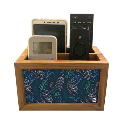 Beautiful Tv Remote Holder Organizer - Leaves And Branches - Blue Nutcase