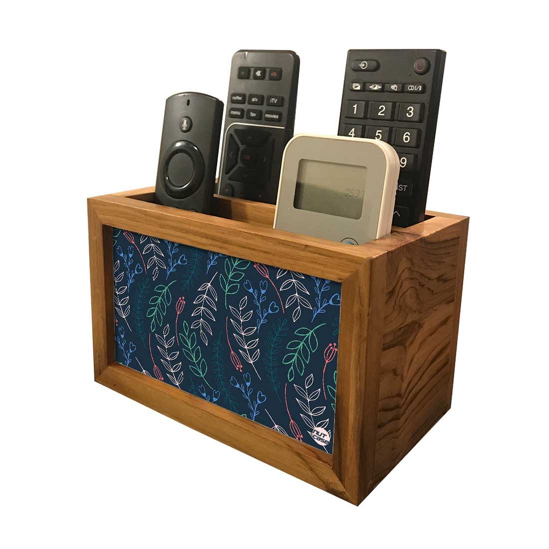 Beautiful Tv Remote Holder Organizer - Leaves And Branches - Blue Nutcase