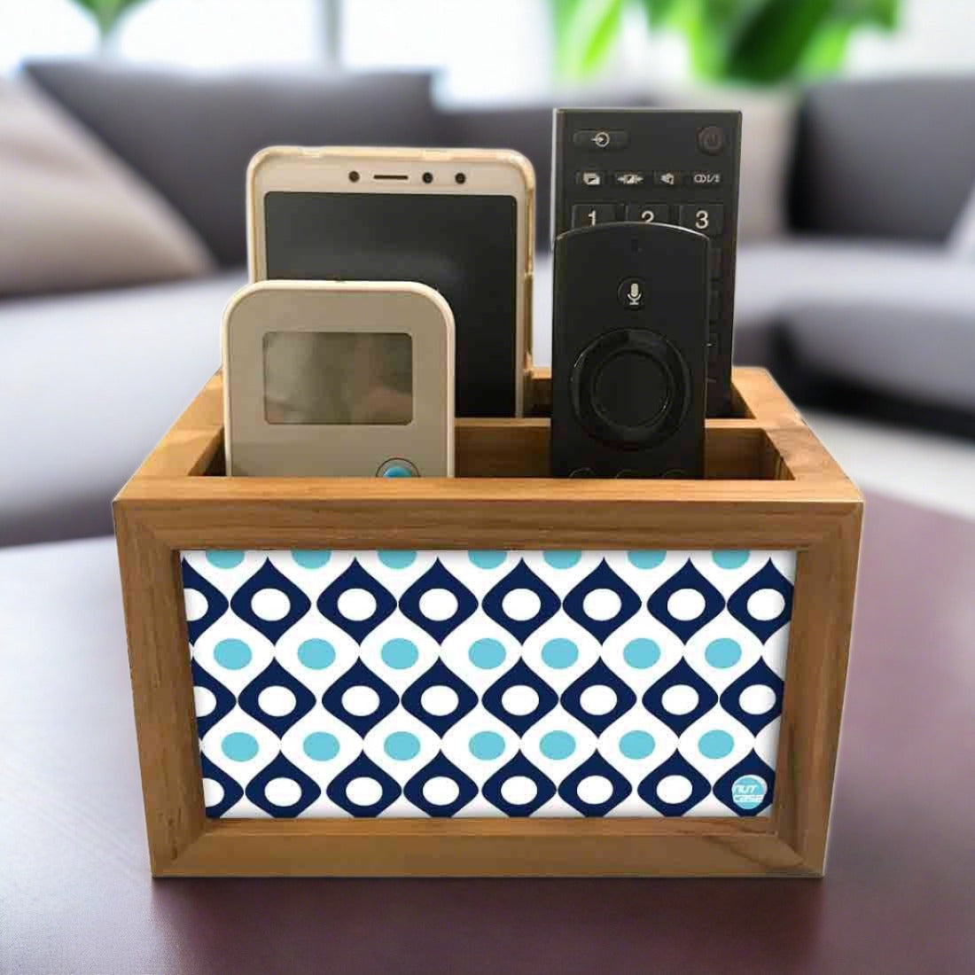 Black Remote Control Organizer For TV / AC Remotes -  pattern Nutcase