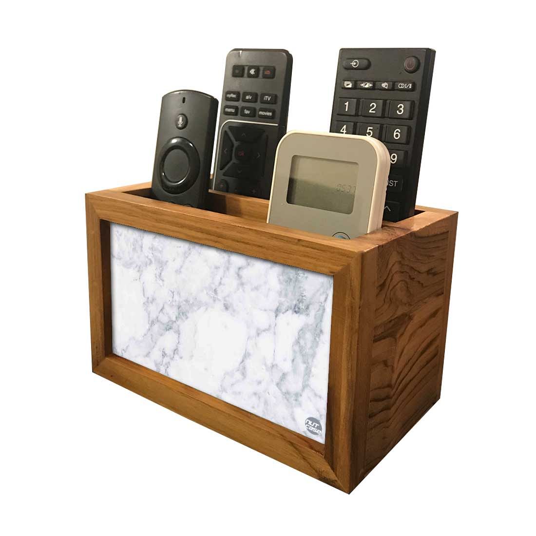 Designer Remote Holder Stand For TV / AC Remotes -  Marble White Nutcase