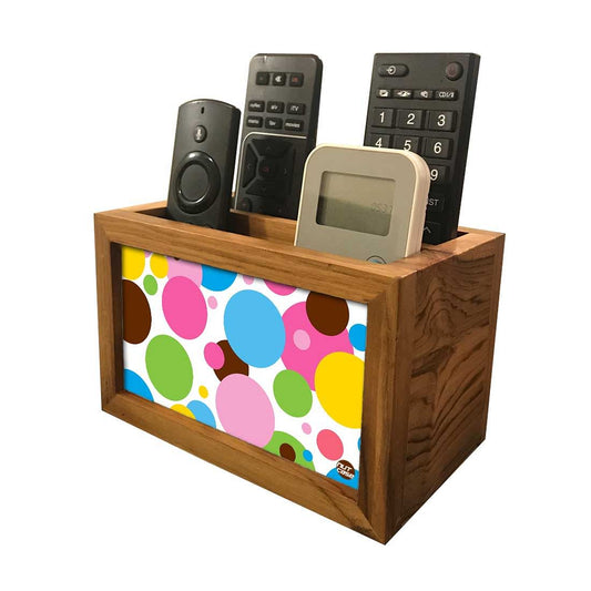 Remote Control Stand Holder Organizer For TV / AC Remotes -  Colorful Dots Nutcase