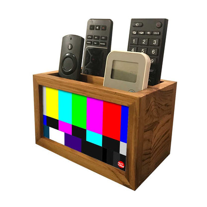 Remote Control Stand Holder Organizer For TV / AC Remotes -  NTSC TV Test Card Nutcase