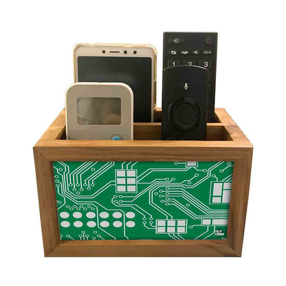 Remote Control Stand Holder Organizer For TV / AC Remotes -  Circuit Board Green Nutcase