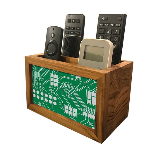 Remote Control Stand Holder Organizer For TV / AC Remotes -  Circuit Board Green Nutcase