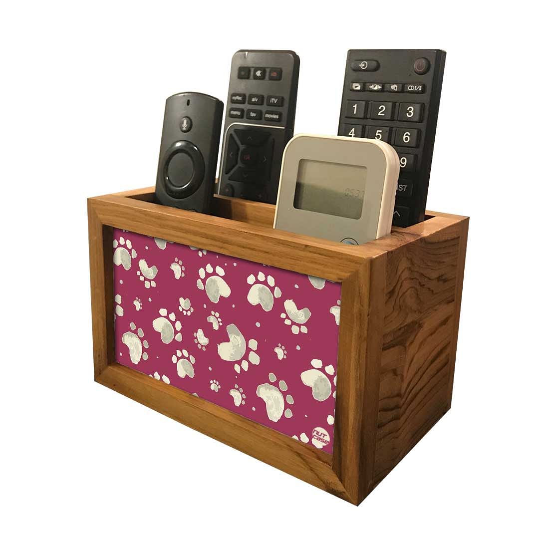 Organizer For TV AC Remotes -Paw Tattoos Red Nutcase