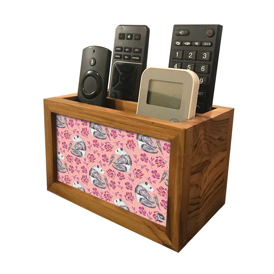 Organizer For TV AC Remotes - Pink Floral Panda Nutcase