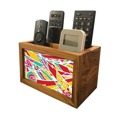 TV Remote Control Stand For TV / AC Remotes -  Colorful Leaves Nutcase