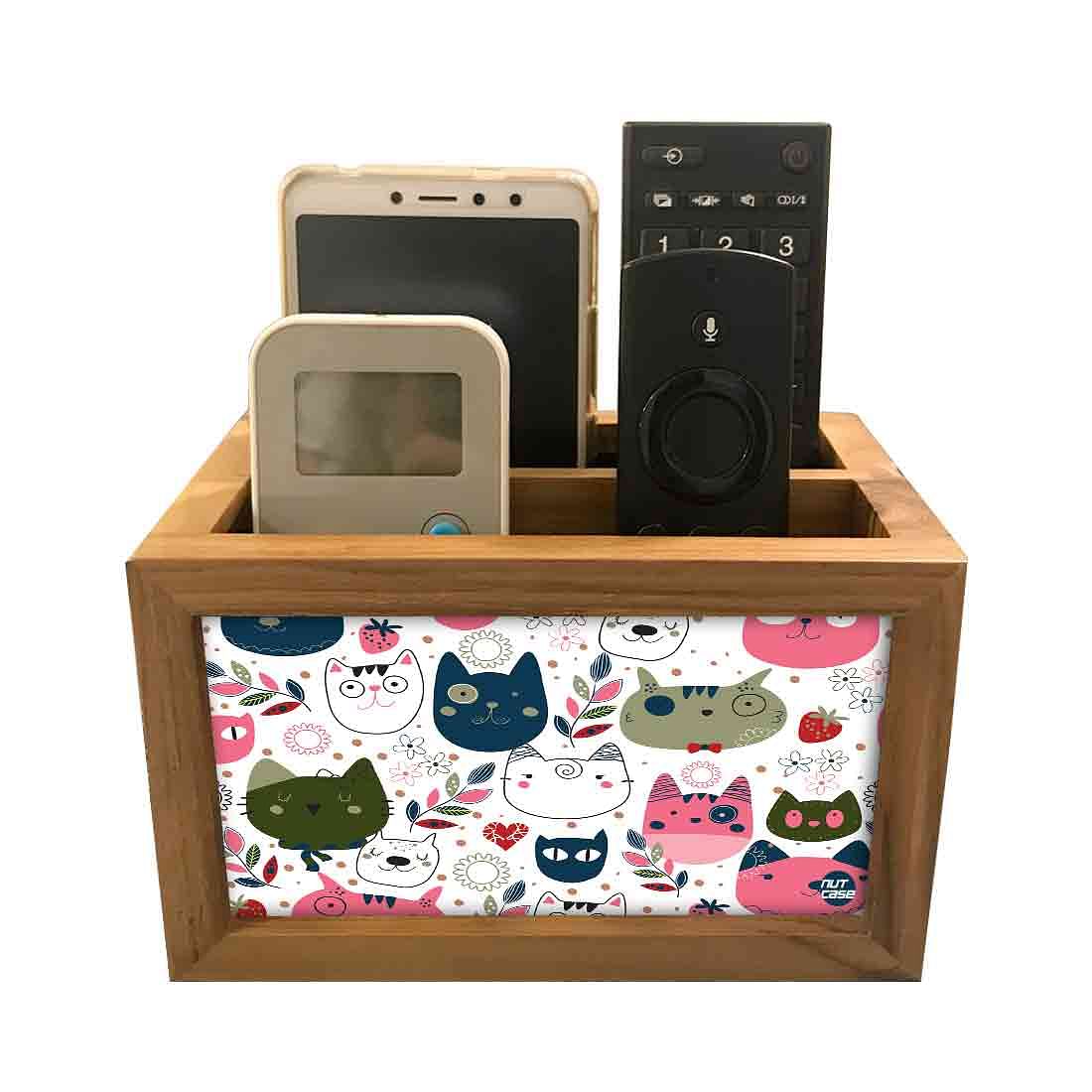 Designer Small Remote Control Holder For TV / AC Remotes -  Cute Cats Nutcase