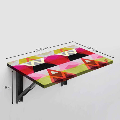 Wall Mount Study Table for Adults - Pink Geometric Nutcase