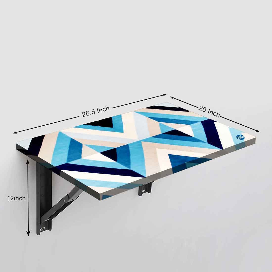 Wall Mounted Study Table for Work From Home - Blue Lines Nutcase