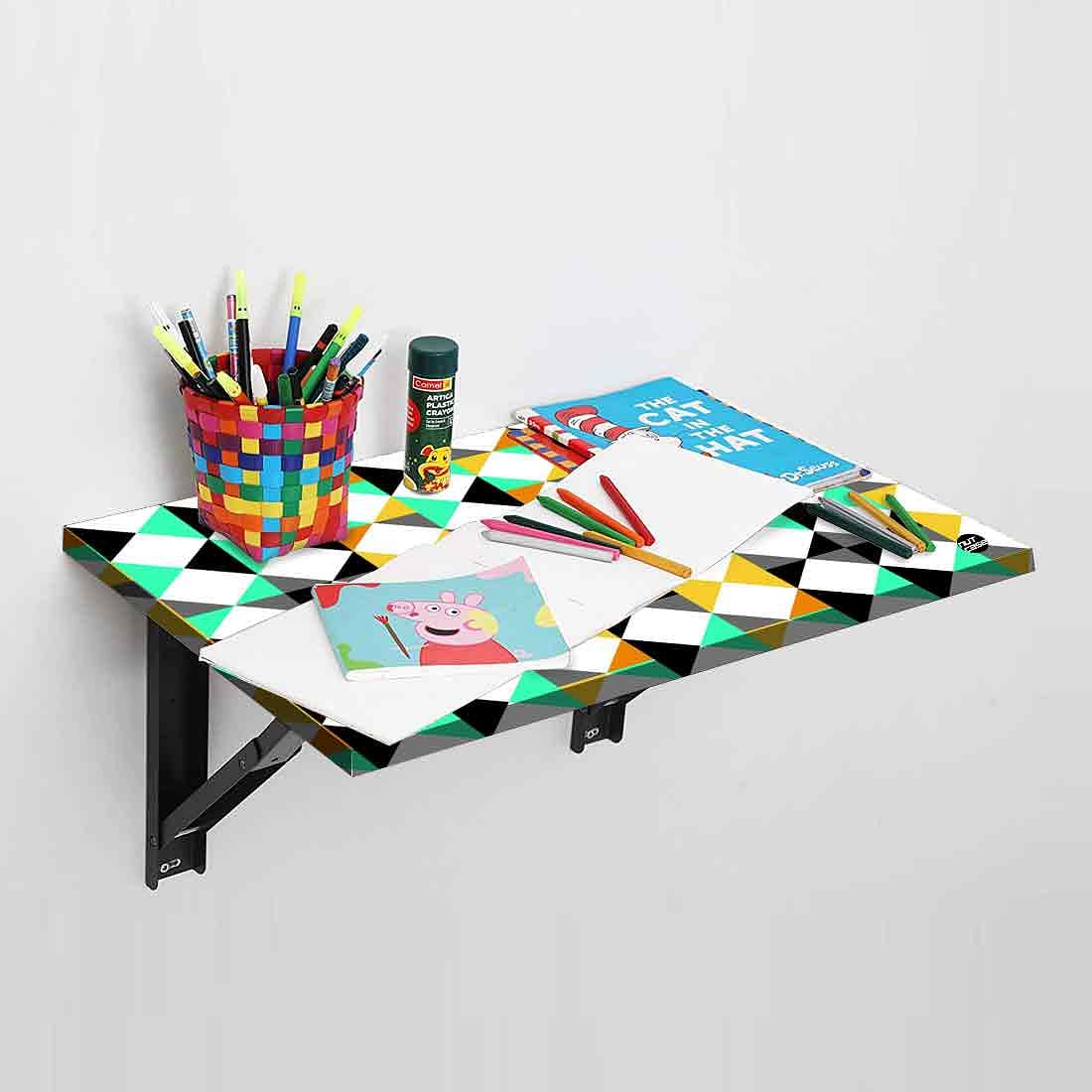 Wall Mounted Modern Work Table - Neon Geometric Nutcase