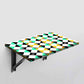 Wall Mounted Modern Work Table - Neon Geometric Nutcase