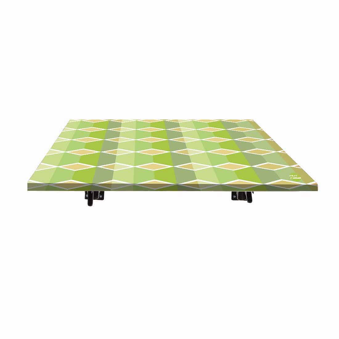 Wall Mounted Folding Study Table Desk - Green Geometric Nutcase