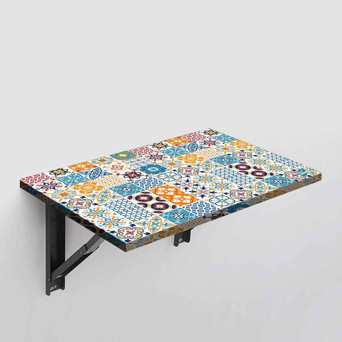 Wall Mounted Modern Work Table  - Spanish Tile Style Nutcase