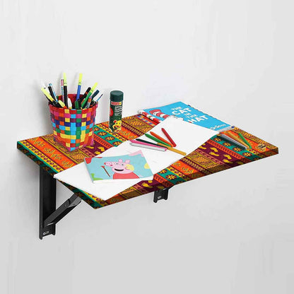 Wall Mounted Folding Study Table Study Table -  Aztec Pattern Nutcase