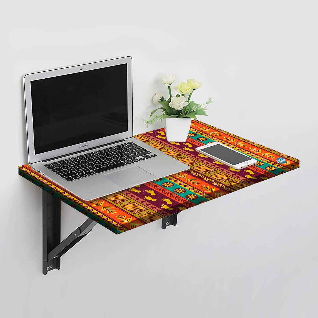 Wall Mounted Folding Study Table Study Table -  Aztec Pattern Nutcase