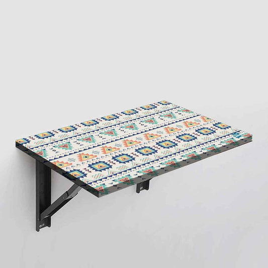 Wall Mounted Folding Study Table -  Aztec Pastel Nutcase