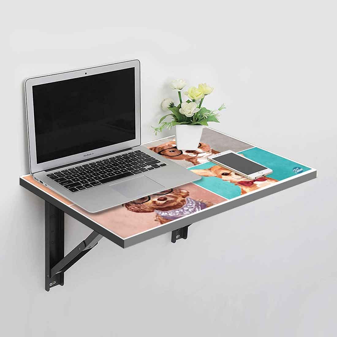 Wall Mounted Folding Study Table -  Cute Dogs Nutcase