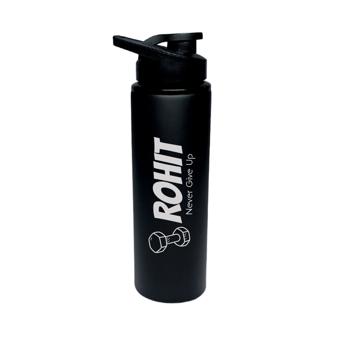 Personalised Sipper Water Bottle with Name Stainless Steel for Gym College Office