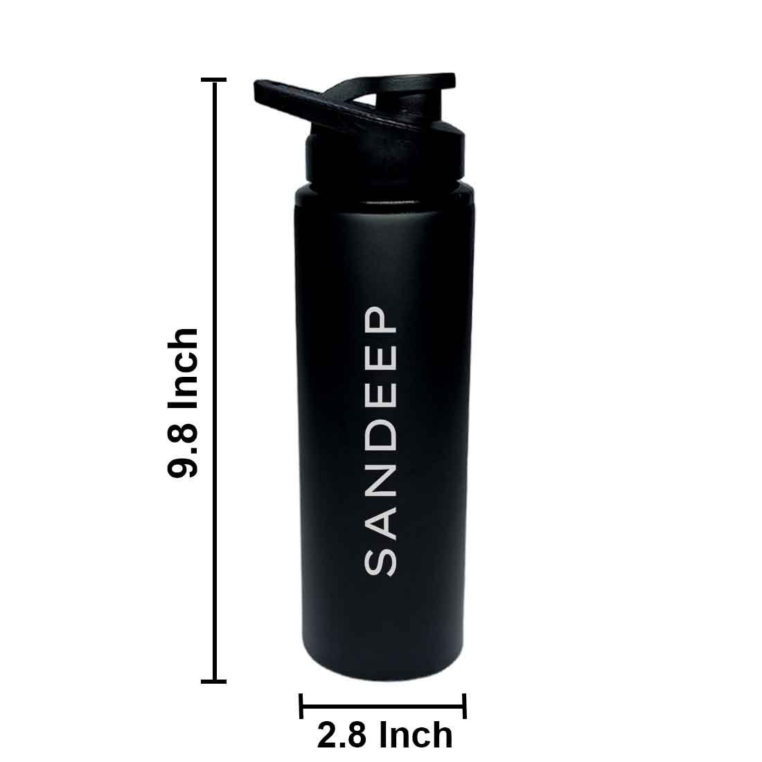 Personalized Flip Top Water Bottles for School Office Stainless Steel With Name Engraved