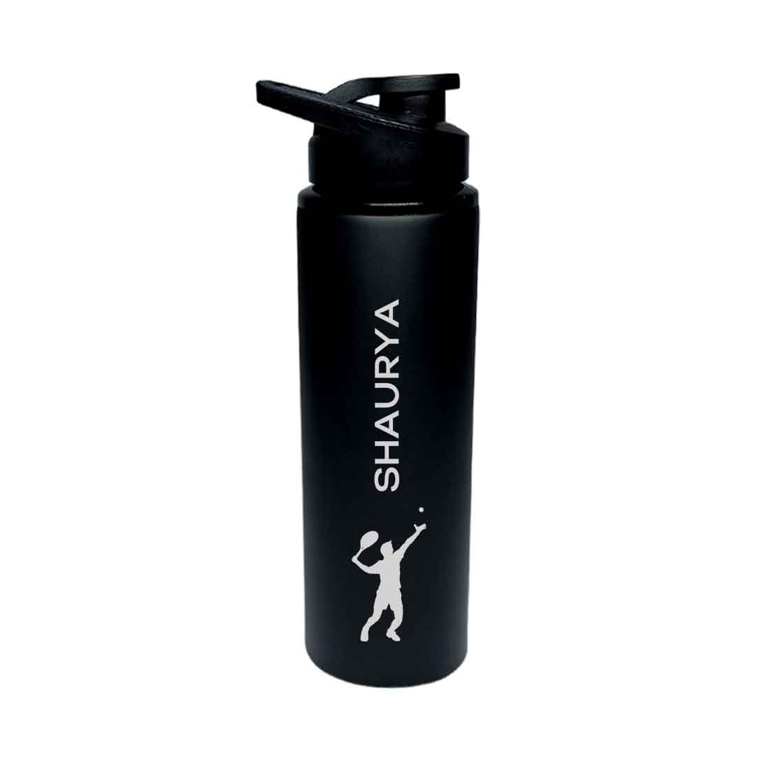 Personalised Stainless Steel Water Sipper Bottle for Fridge and Sports - Tennis Bottles