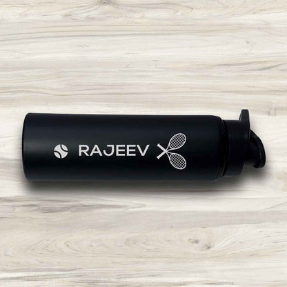 Personalized Stainless Steel Bottle with Engraving Name Sport Use - Tennis Love