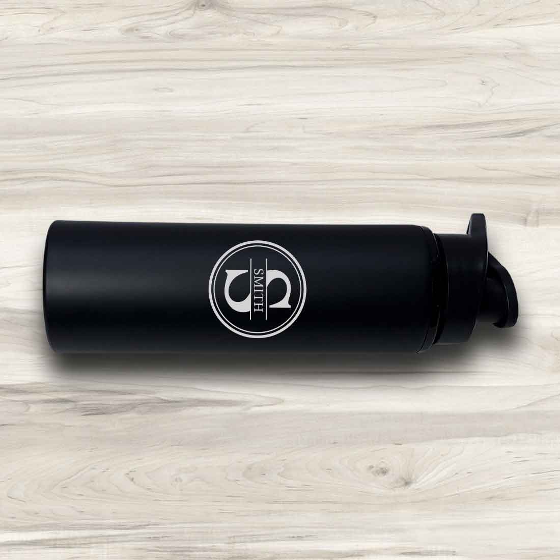 Personalized Sipper Bottle for Office Use Stainless Steel - Initials Name