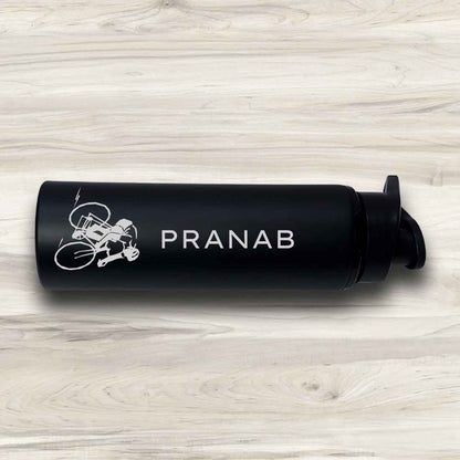 Custom Name Engraved Water Bottle for Fridge and Sports Use - Cycling