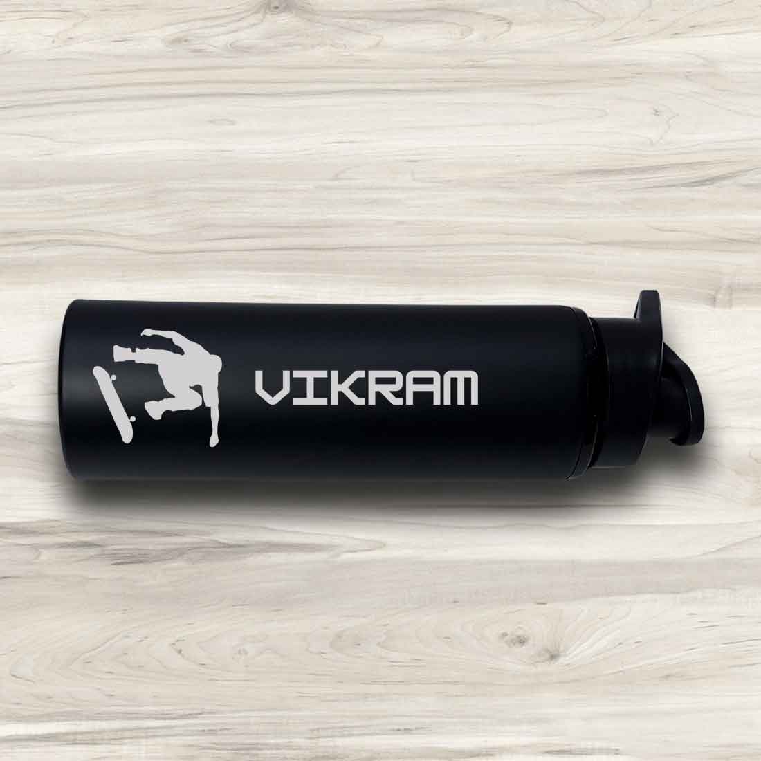 Customized Engraved Water Bottles Stainless Steel Sipper Bottle for Office - Skating