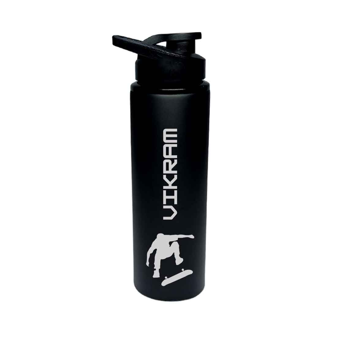 Customized Engraved Water Bottles Stainless Steel Sipper Bottle for Office - Skating