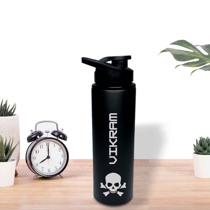 Personalized Engraved Drink Bottles Stainless Steel for Office Use - Cool Skull