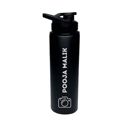 Custom Water Bottle with Name Engraved Stainless Steel for School Office Gym - Camera