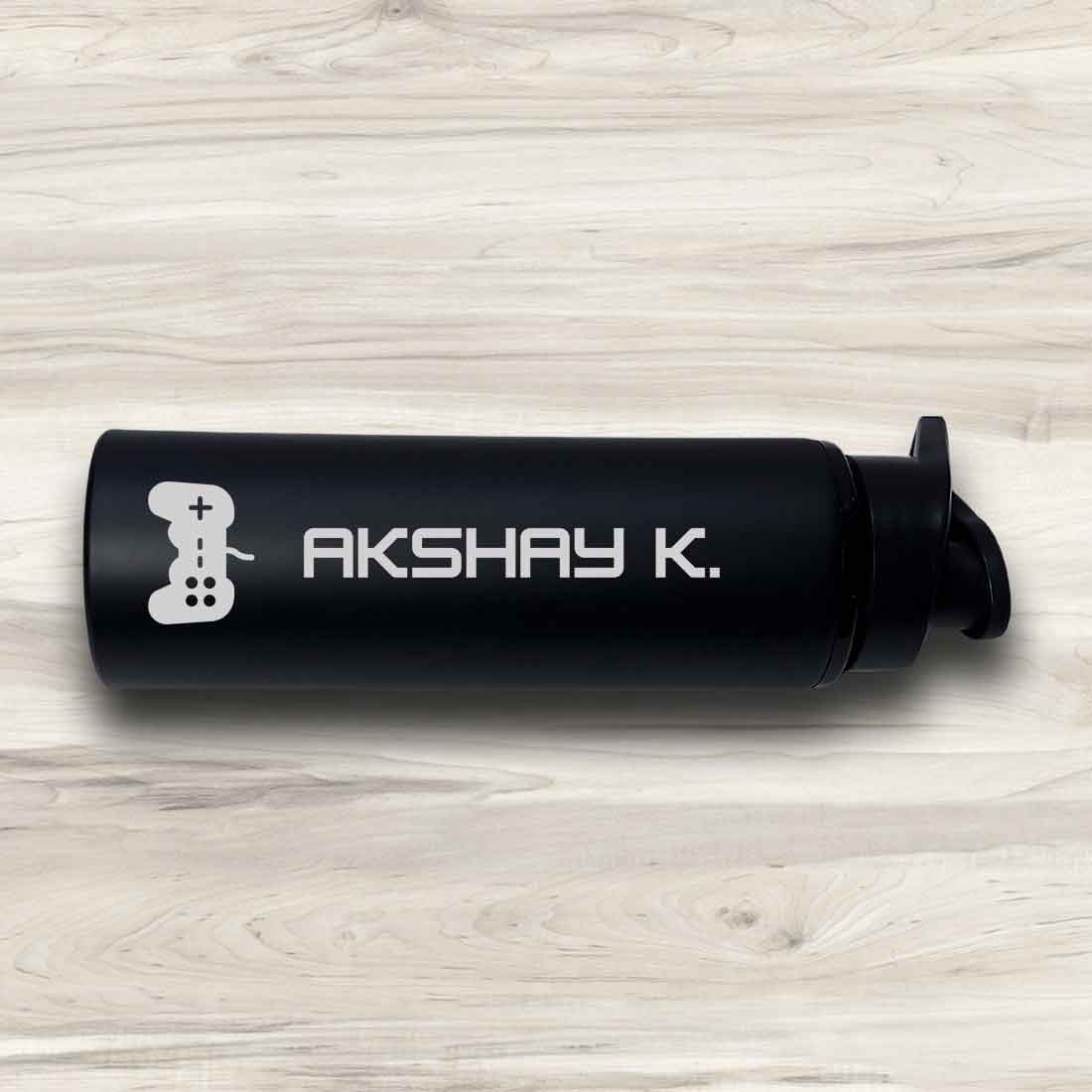Personalised Engraved Sipper Bottle Stainless Steel for Kids - Video Gamer