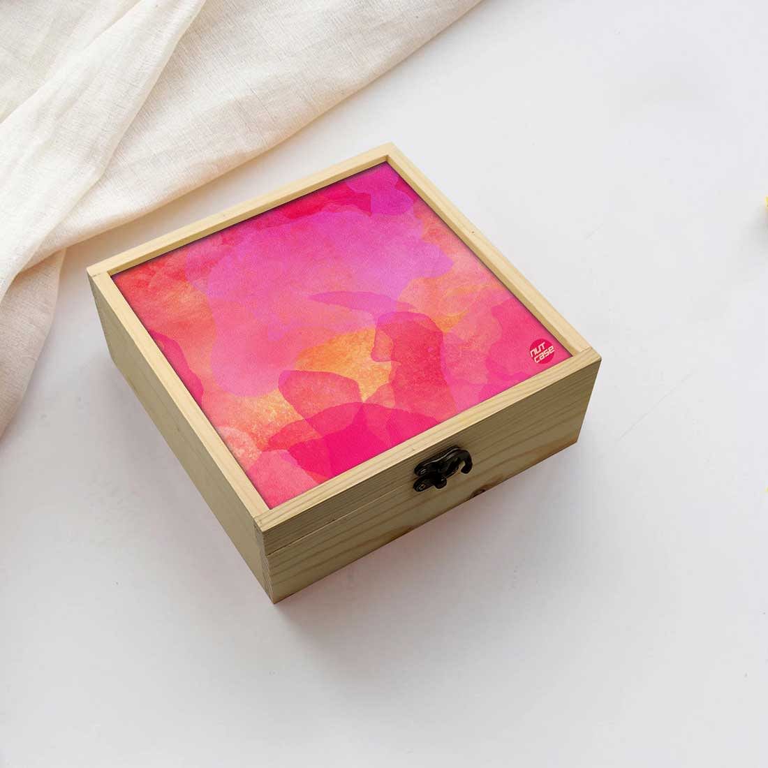 Jewellery Box Makepup Organizer -  Pink Watercolor Nutcase