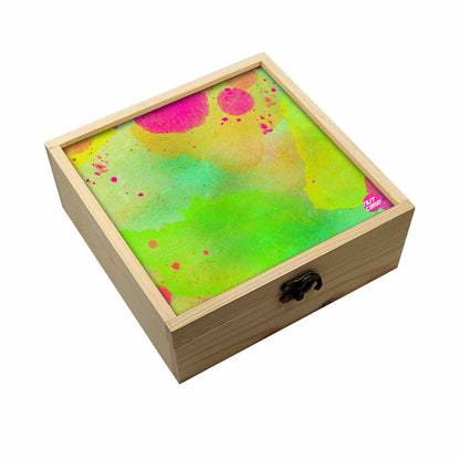Jewellery Box Makepup Organizer -  Green Watercolor Nutcase