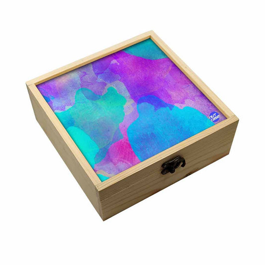 Jewellery Box Makepup Organizer -  Blue Purple Watercolor Nutcase