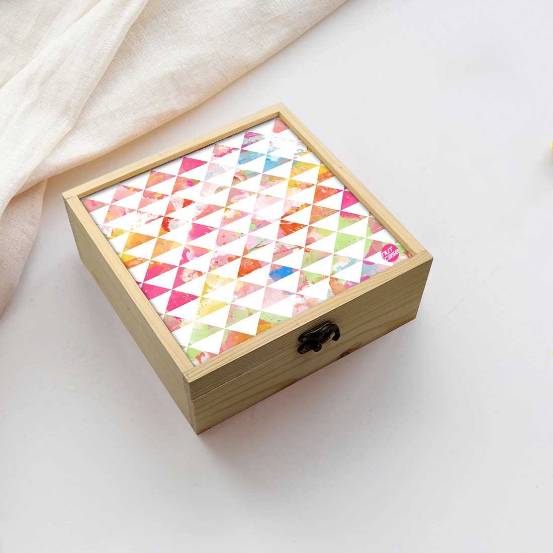 Jewellery Box Makepup Organizer -  Diamond Watercolor Pattern Nutcase
