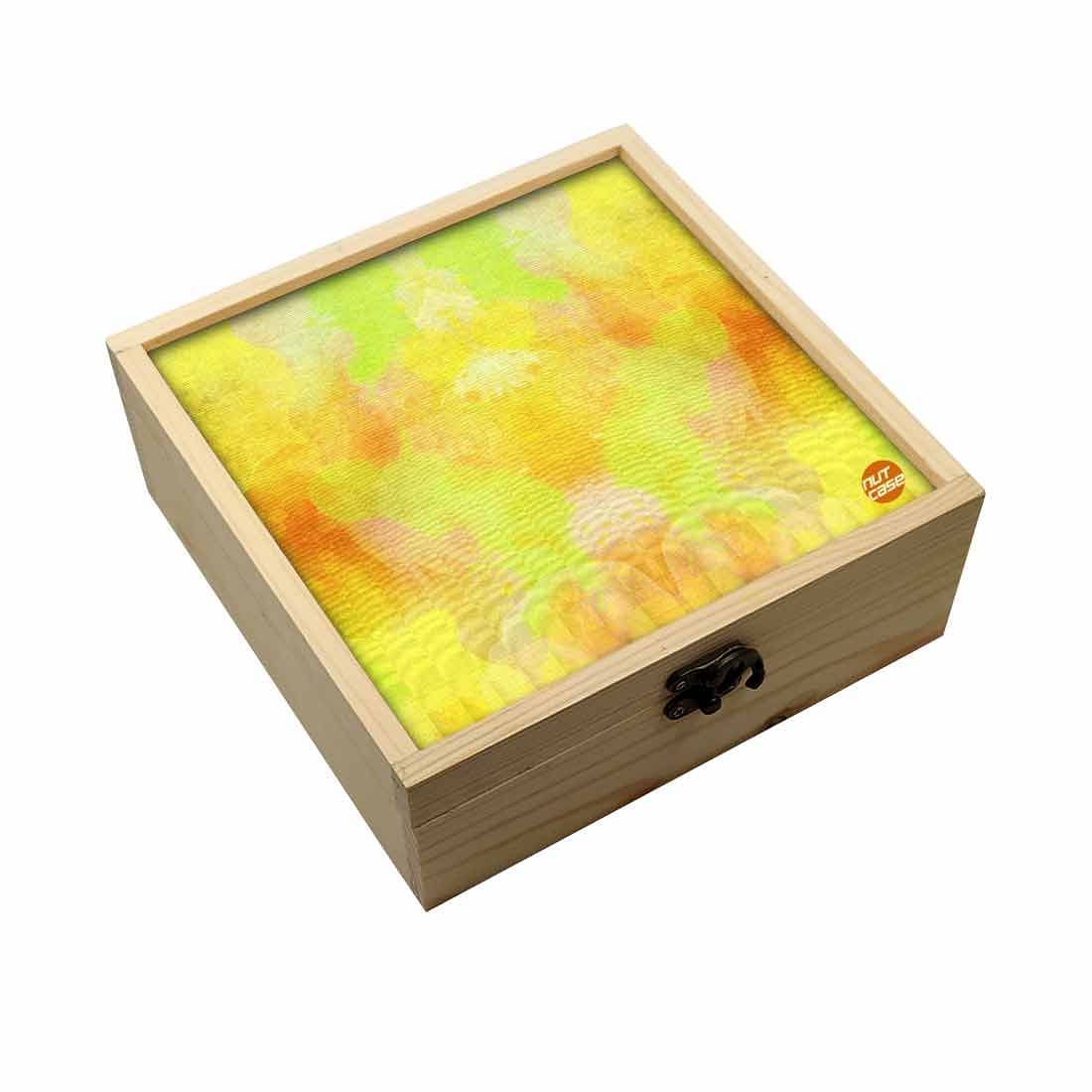 Jewellery Box Makepup Organizer -  Yellow Watercolor Nutcase