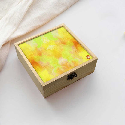 Jewellery Box Makepup Organizer -  Yellow Watercolor Nutcase