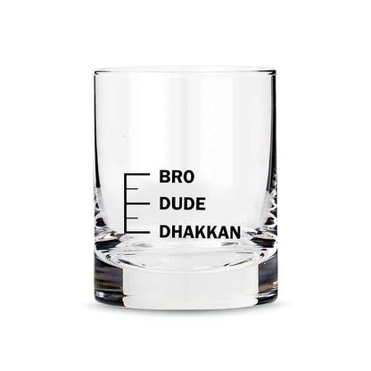 Whiskey Glasses Liquor Glass-  Anniversary Birthday Gift Funny Gifts for Husband Bf - DHAKKAN DUDE BRO Nutcase