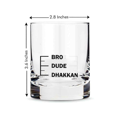 Whiskey Glasses Liquor Glass-  Anniversary Birthday Gift Funny Gifts for Husband Bf - DHAKKAN DUDE BRO Nutcase