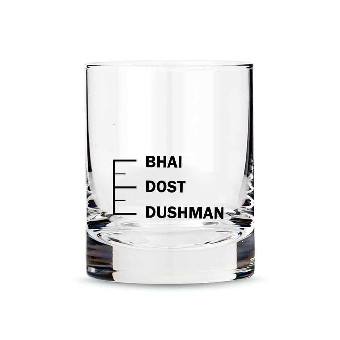Whiskey Glasses Liquor Glass-  Anniversary Birthday Gift Funny Gifts for Husband Bf - DUSHMAN DOST BHAI Nutcase