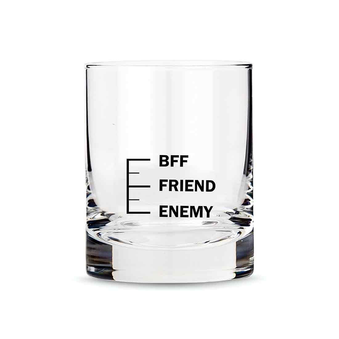Whiskey Glasses Liquor Glass-  Anniversary Birthday Gift Funny Gifts for Husband Bf - ENEMY FRIEND BFF Nutcase