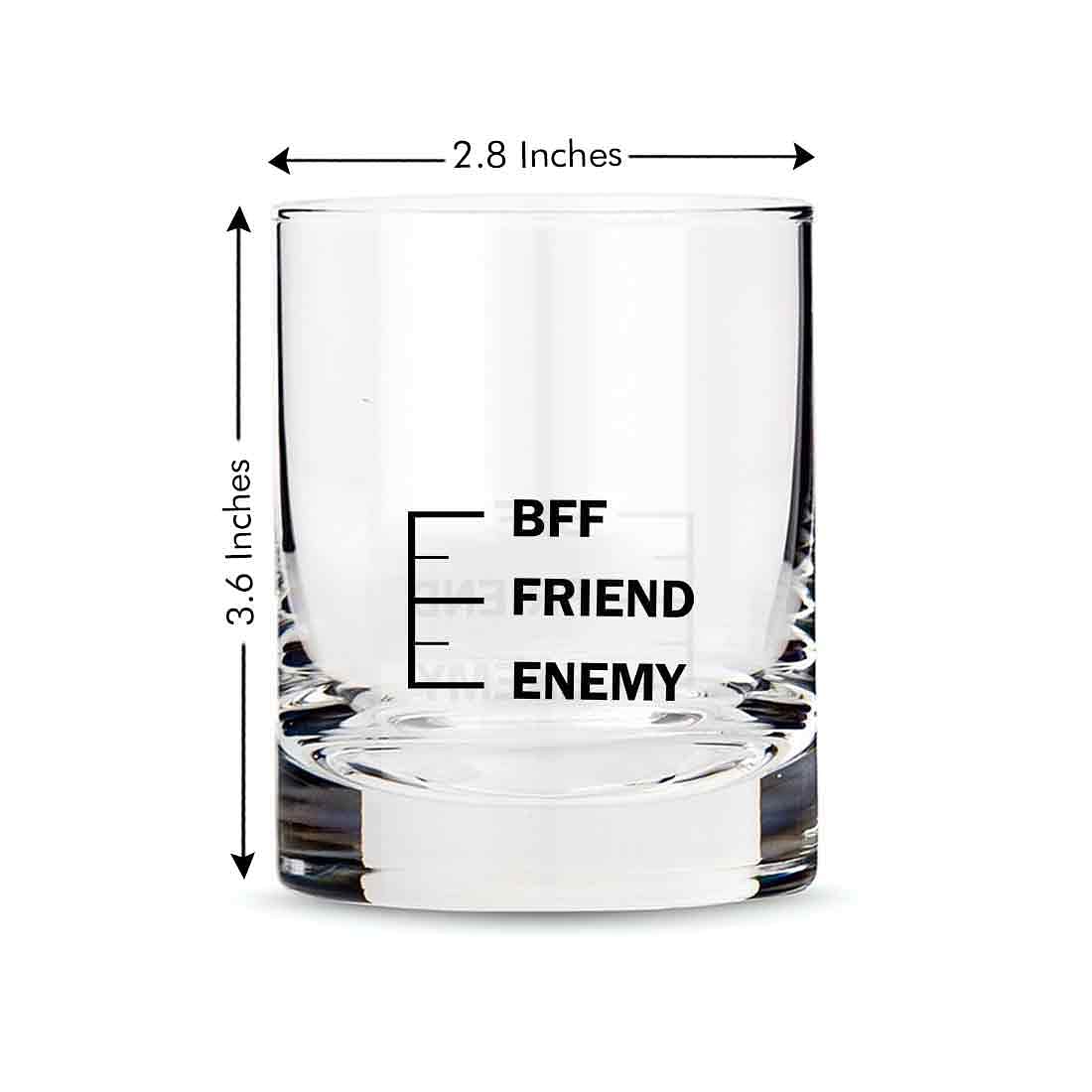 Whiskey Glasses Liquor Glass-  Anniversary Birthday Gift Funny Gifts for Husband Bf - ENEMY FRIEND BFF Nutcase