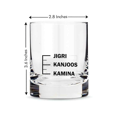 Whiskey Glasses Liquor Glass-  Anniversary Birthday Gift Funny Gifts for Husband Bf - KAMINA KANJOOS JIGRI Nutcase