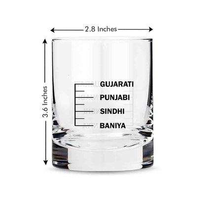 Whiskey Glasses Liquor Glass-  Anniversary Birthday Gift Funny Gifts for Husband Bf - GUJARATI PANJABI SINDHI BANIYA Nutcase