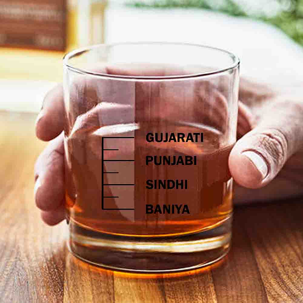 Whiskey Glasses Liquor Glass-  Anniversary Birthday Gift Funny Gifts for Husband Bf - GUJARATI PANJABI SINDHI BANIYA Nutcase