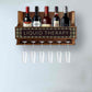 Wooden Wine Bottle Holder Mini Bar Cabinet for 5 Bottles 6 Glasses - Liquid Therapy Nutcase